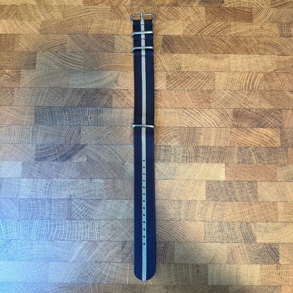 NATO Black and Beige Striped Watch Strap